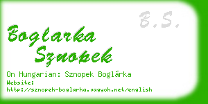 boglarka sznopek business card
